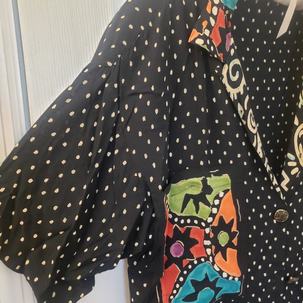 Vintage Polka Dot Patterned Button Down Top - image 8